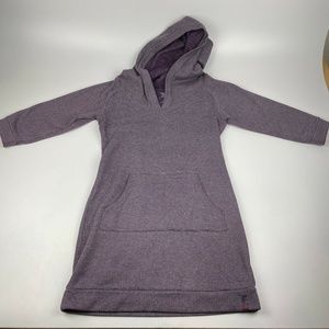 Mountain Hardwear Women's Small Lampira Fleece Dress Purple Hooded 3/4 Sleeve
